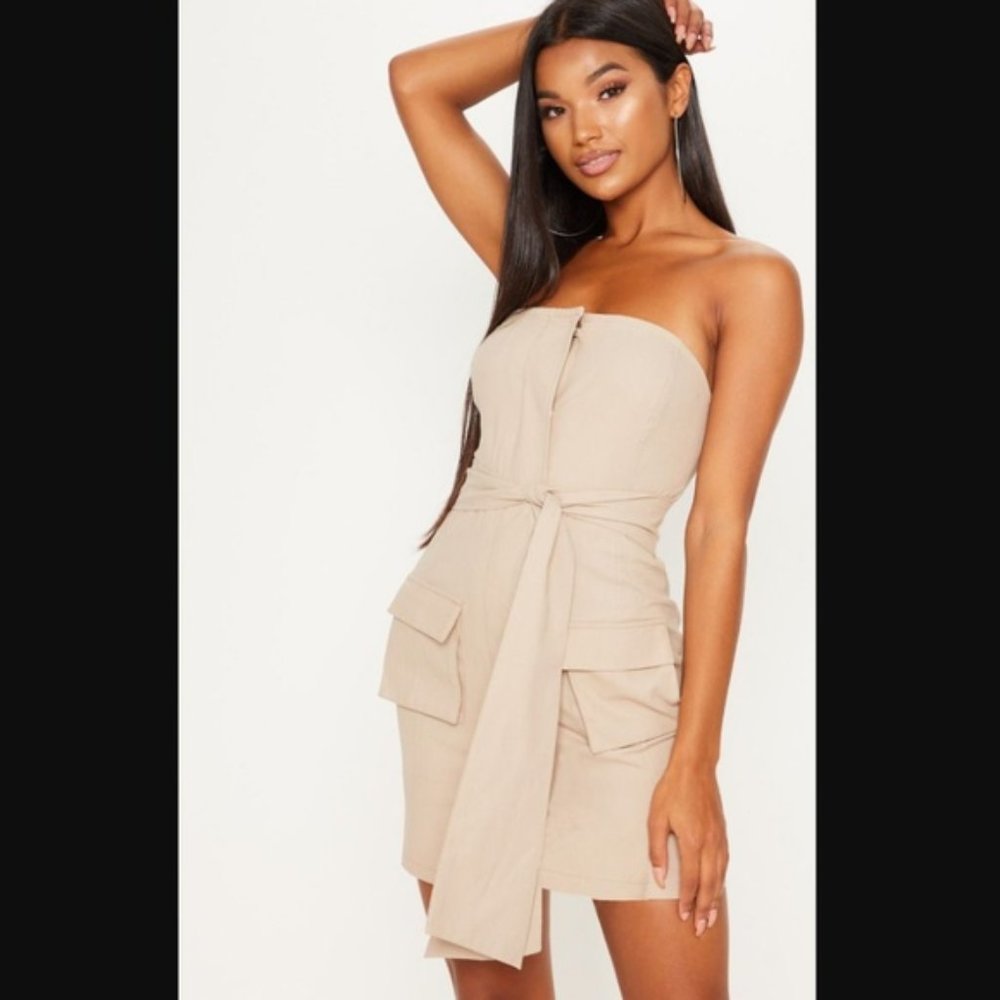 PRETTYLITTLETHING Cargo Utility Bodycon Dress